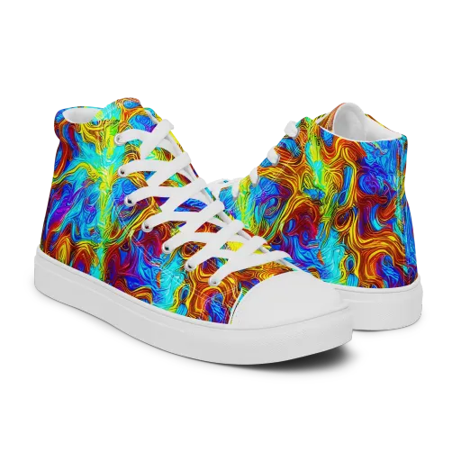 Psychic Rapids on a Men's High Top Canvas Shoes