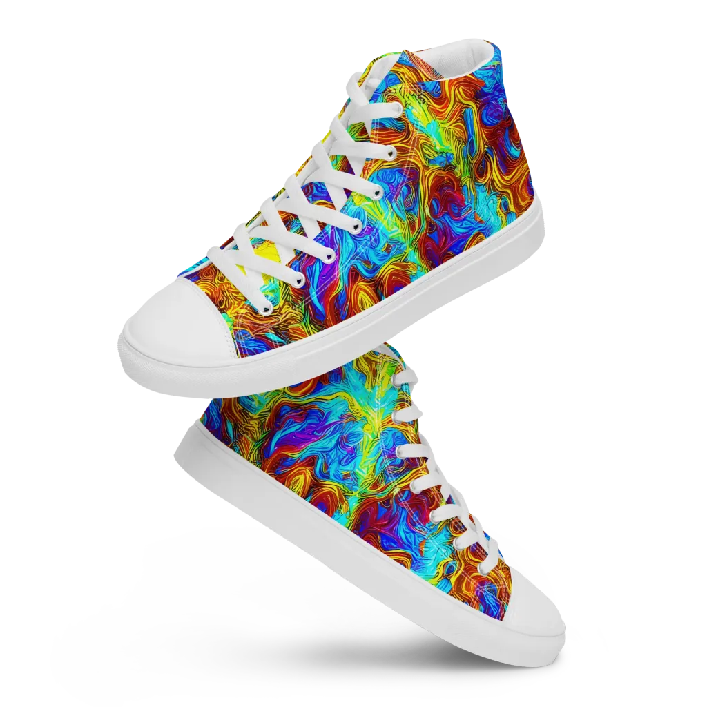 Psychic Rapids on Men's High Top Canvas Shoes — Front