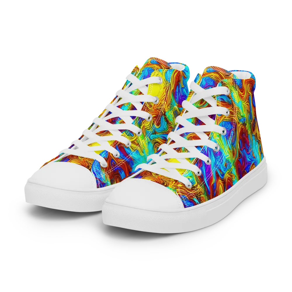 Psychic Rapids on Women's High Top Canvas Shoes — Left Front
