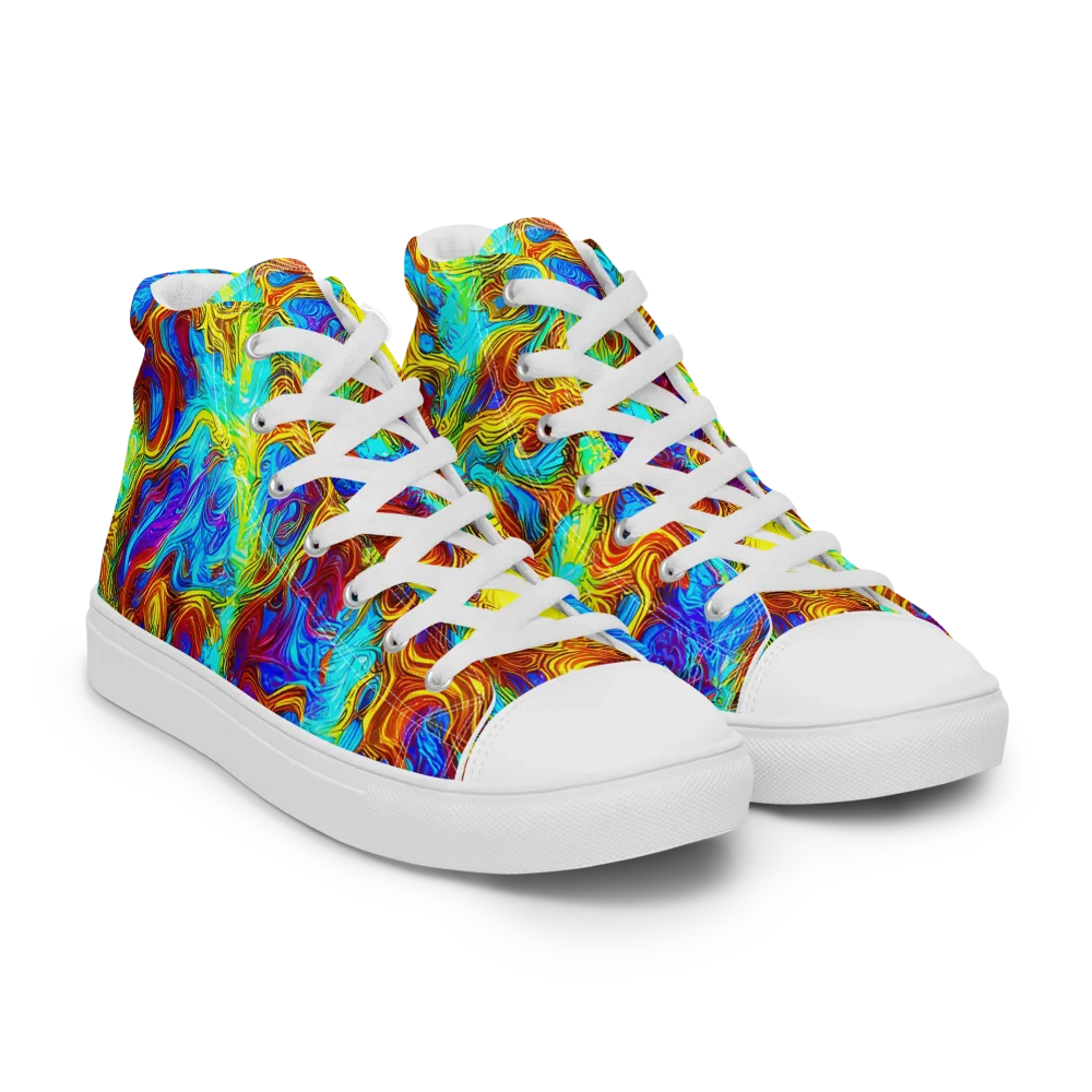 Psychic Rapids on Women's High Top Canvas Shoes — Right Front