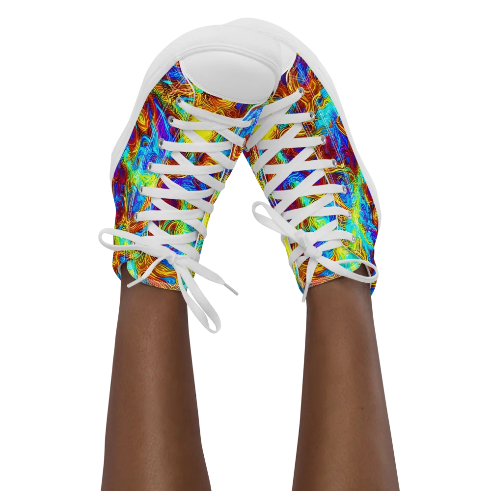 Psychic Rapids on Women's High Top Canvas Shoes — Front