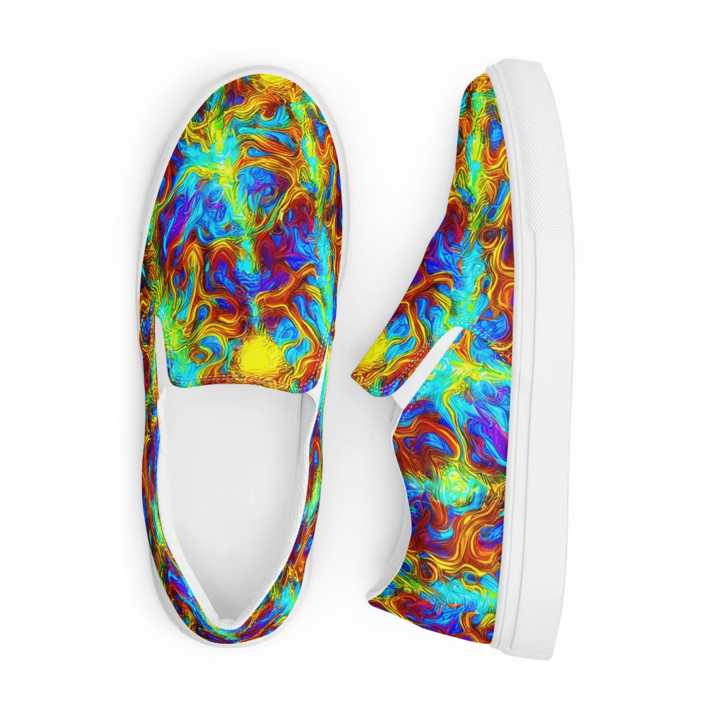 Psychic Rapids on Men's Slip-On Canvas Shoes — Front