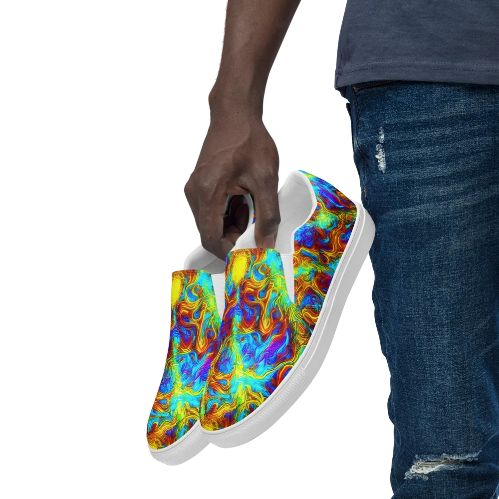Psychic Rapids on Men's Slip-On Canvas Shoes — Left Front