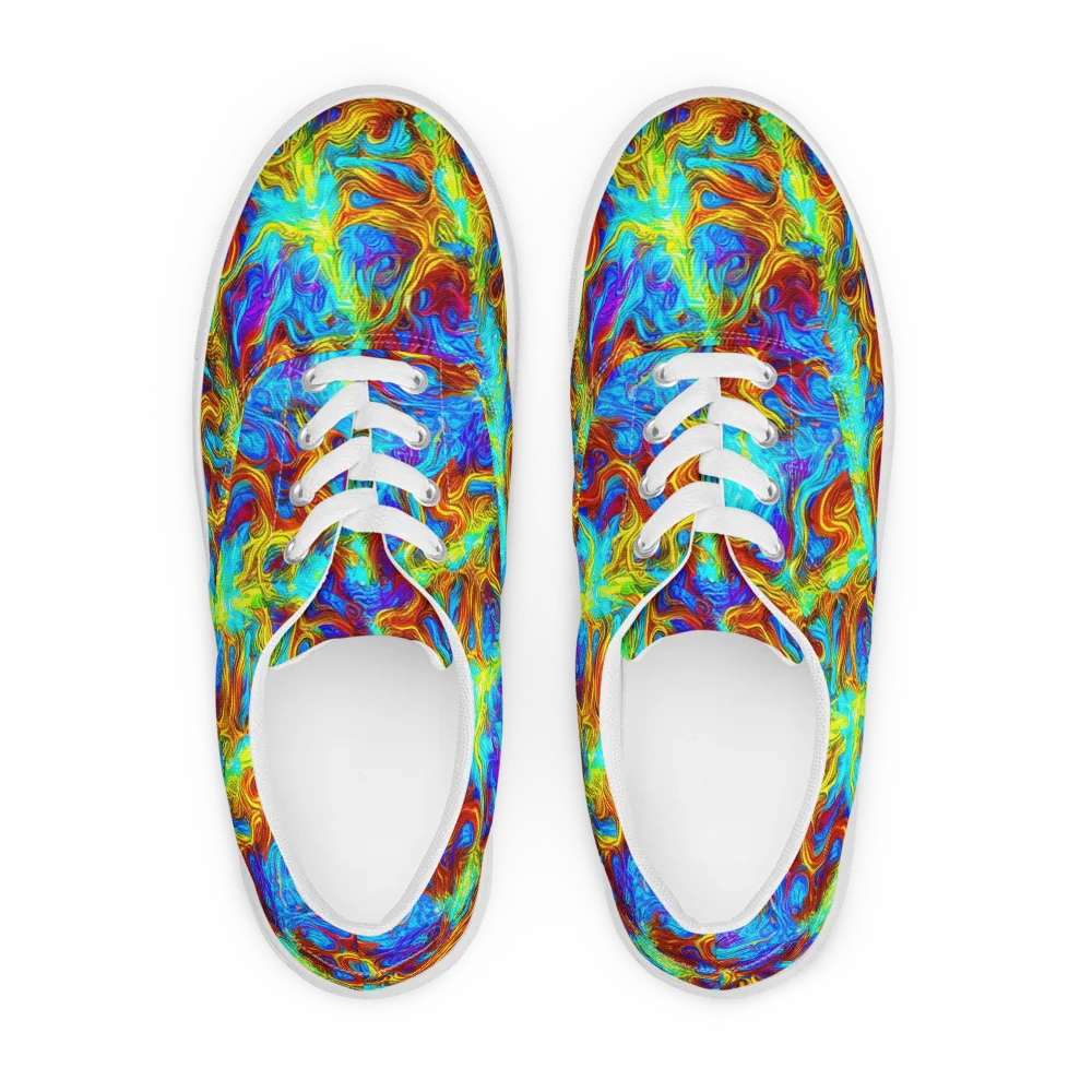 Psychic Rapids on Men's Lace-Up Canvas Shoes — Front