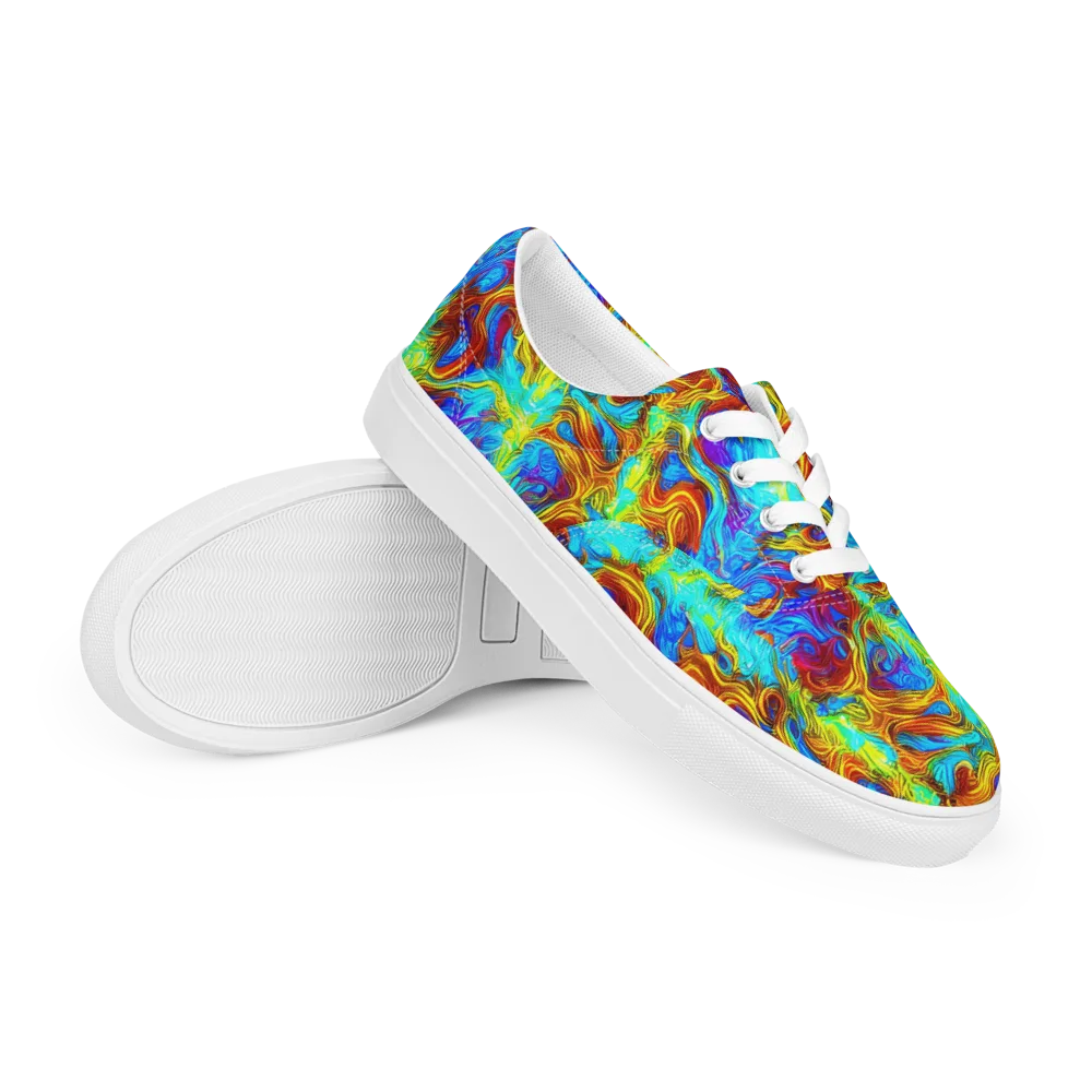 Psychic Rapids on Men's Lace-Up Canvas Shoes — Right Front