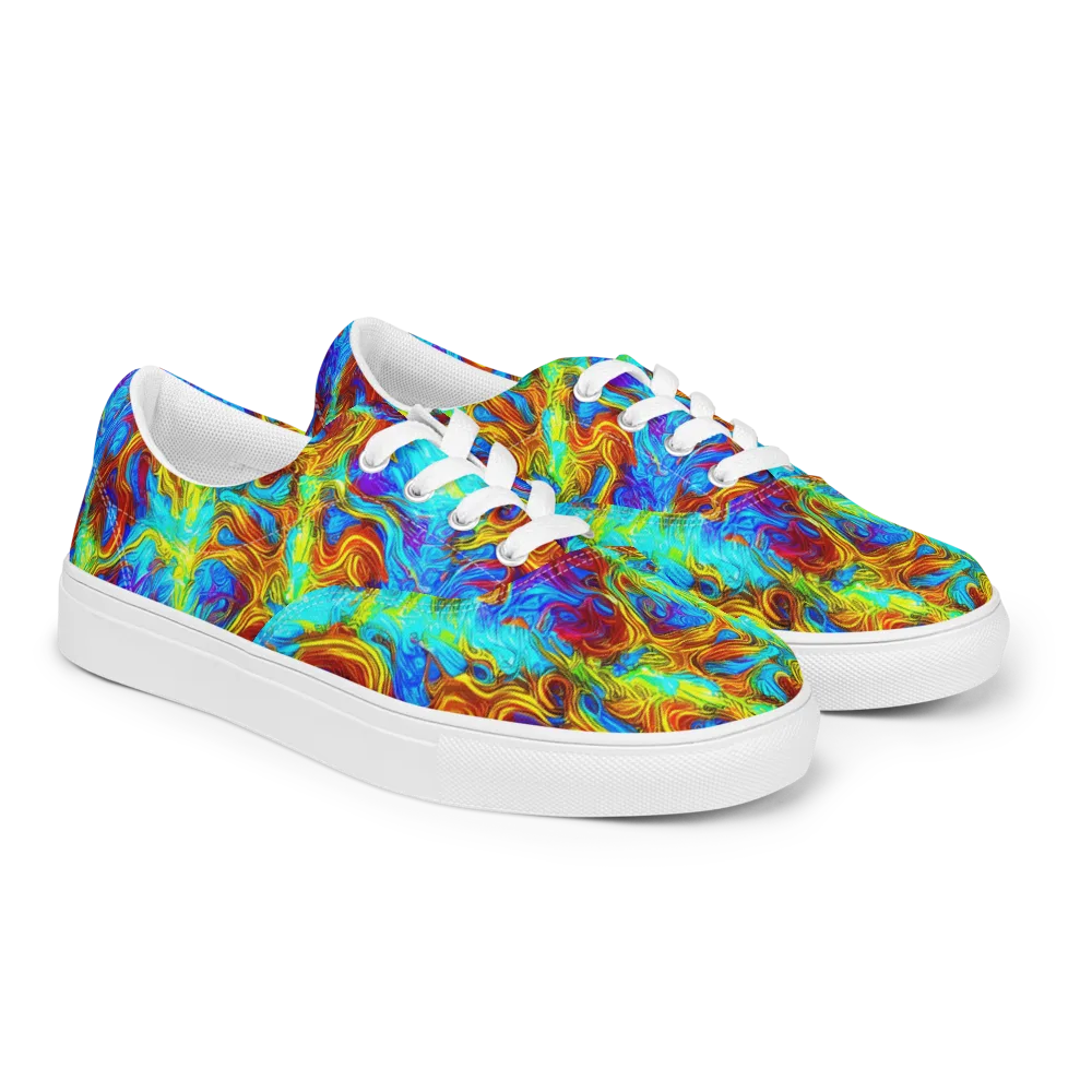Psychic Rapids on Men's Lace-Up Canvas Shoes — Right Front
