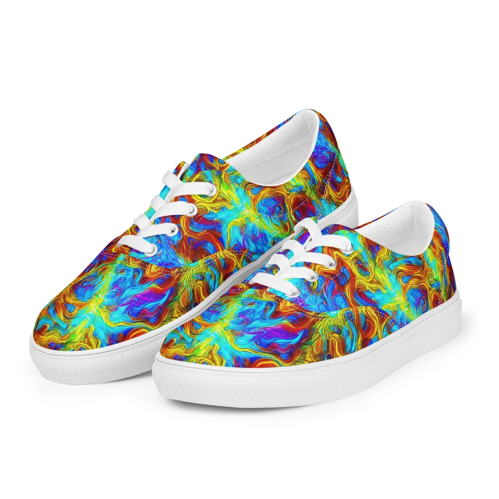 Psychic Rapids on Men's Lace-Up Canvas Shoes — Left Front