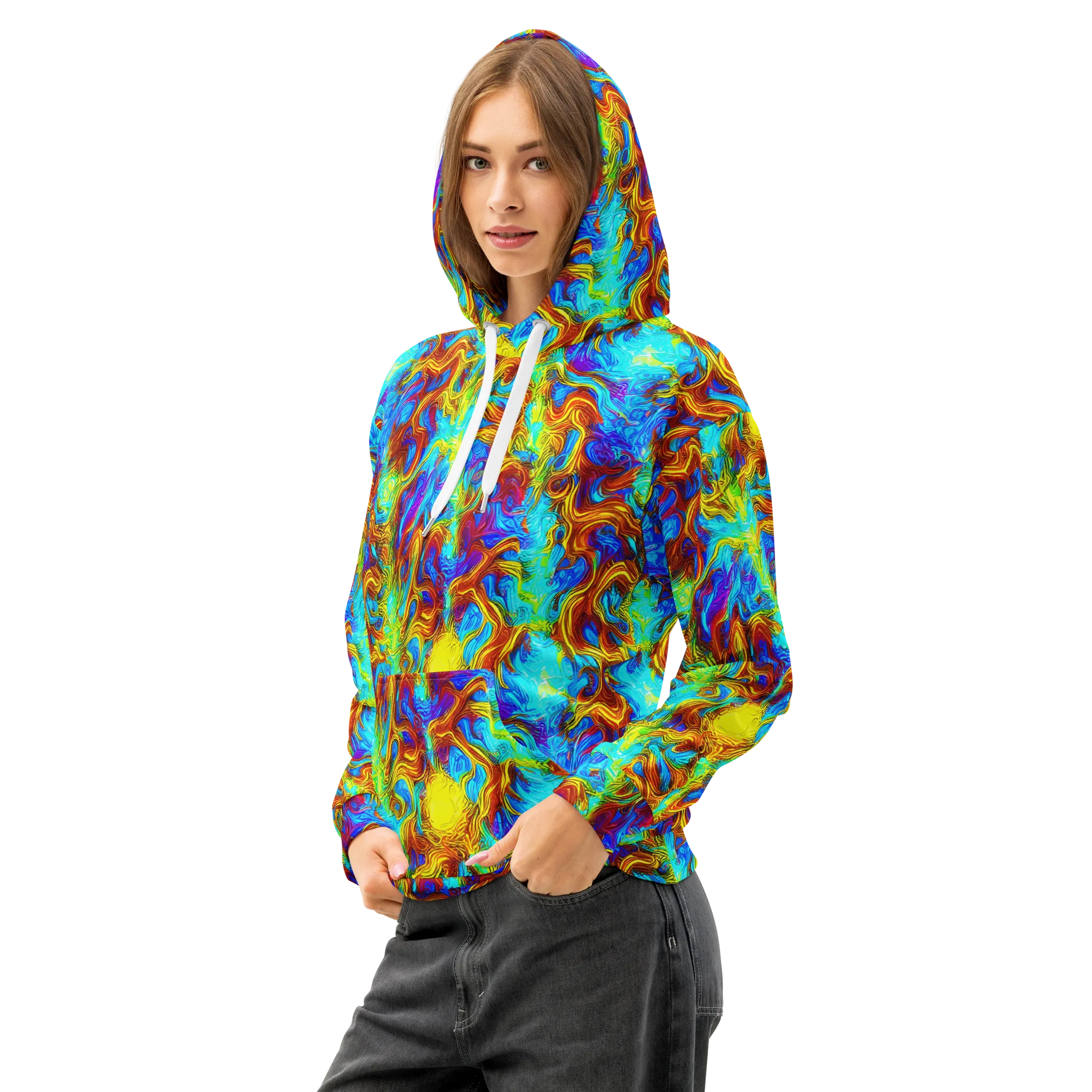 Psychic Rapids on Cotton Hoodie — Left Front