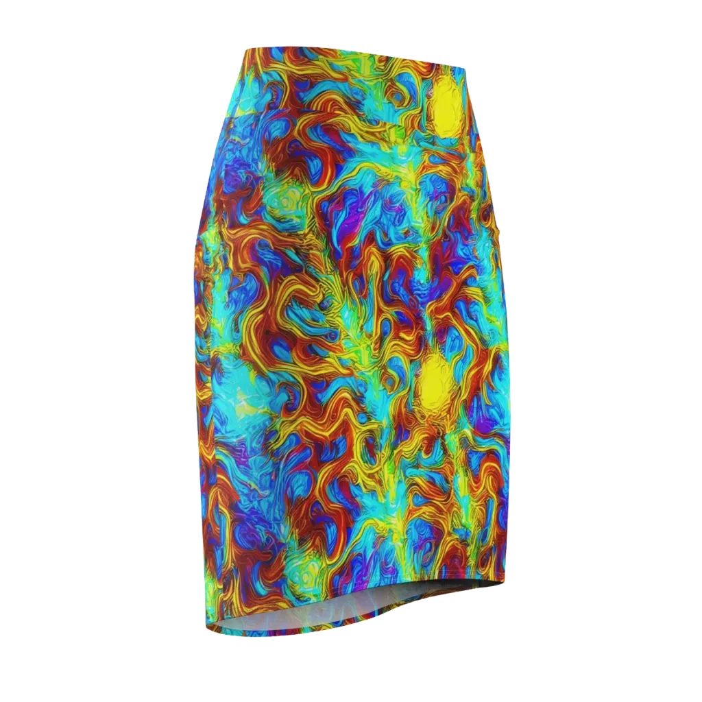 Psychic Rapids on Pencil Skirt — Front Side
