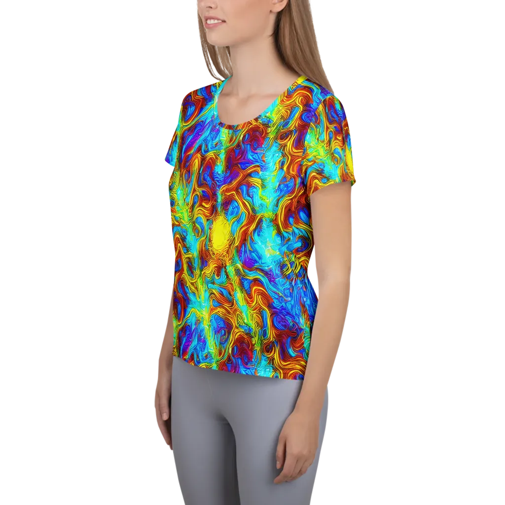 Psychic Rapids on Women's Athletic T-Shirt — Left