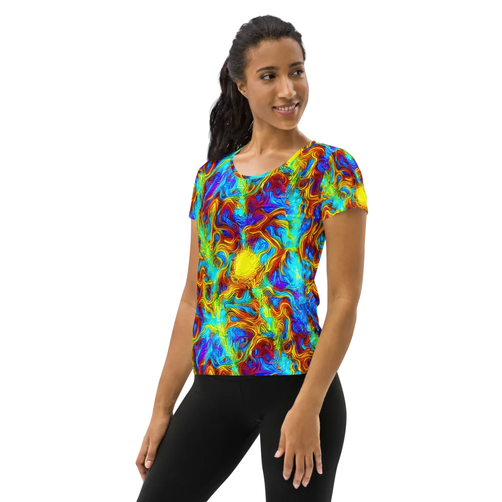 Psychic Rapids on Women's Athletic T-Shirt — Left