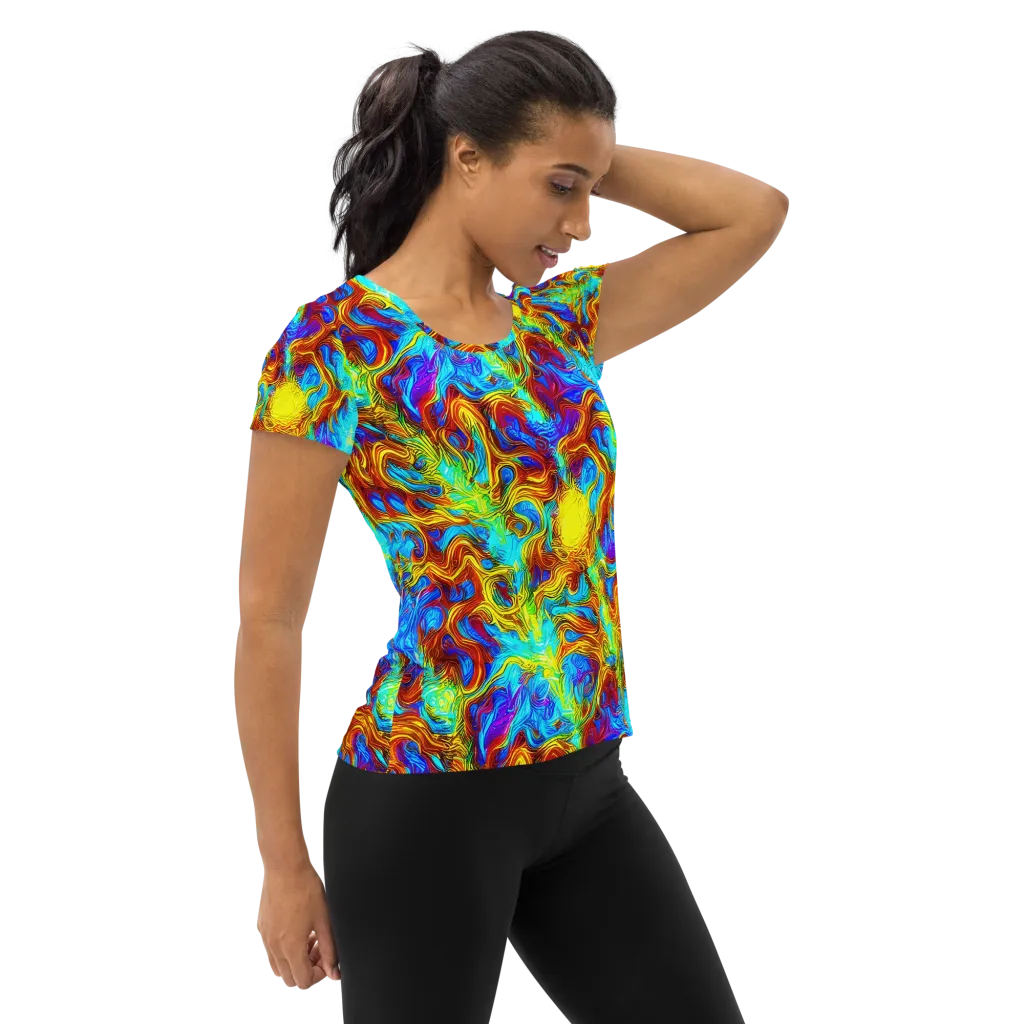 Psychic Rapids on Women's Athletic T-Shirt — Right
