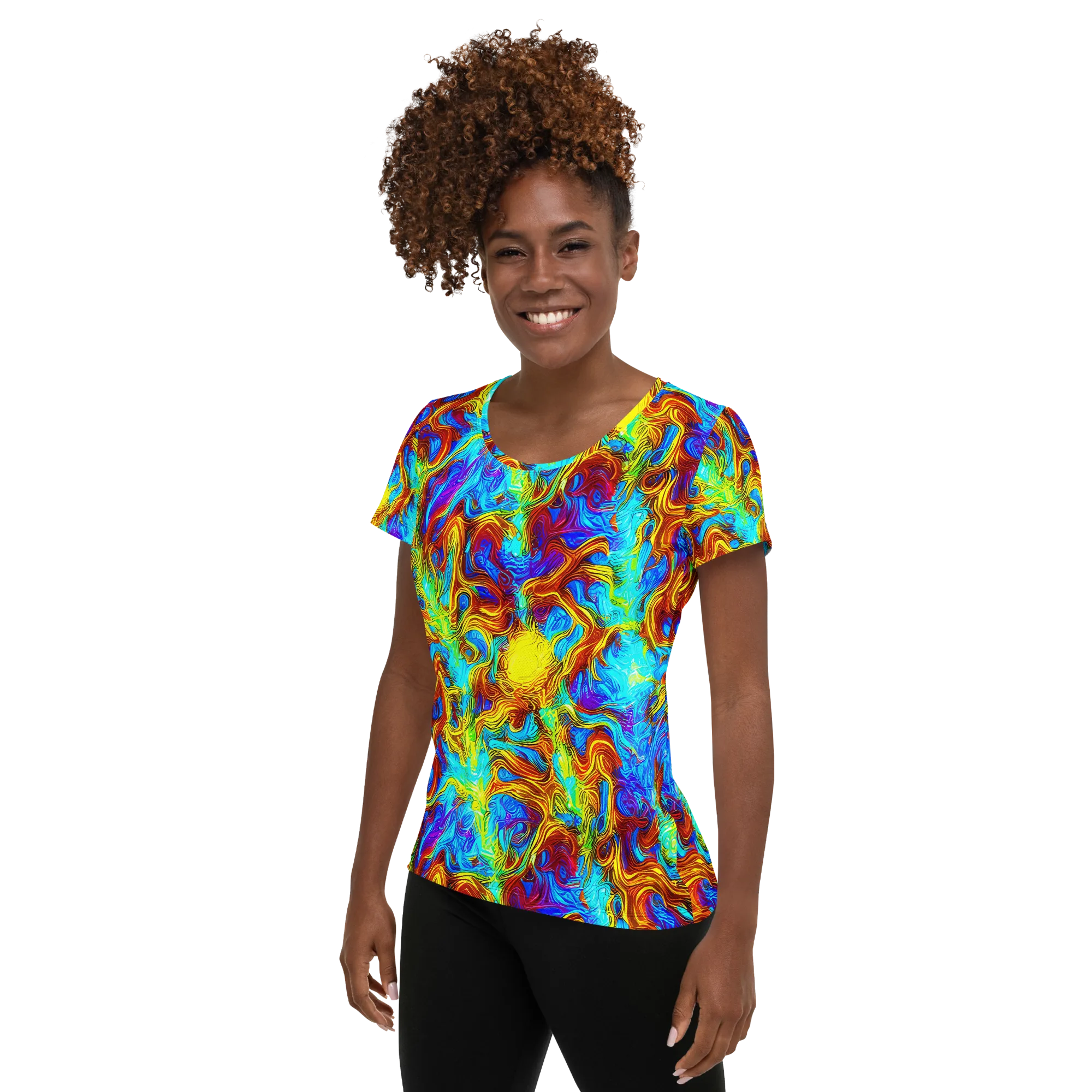 Psychic Rapids on Women's Athletic T-Shirt — Left