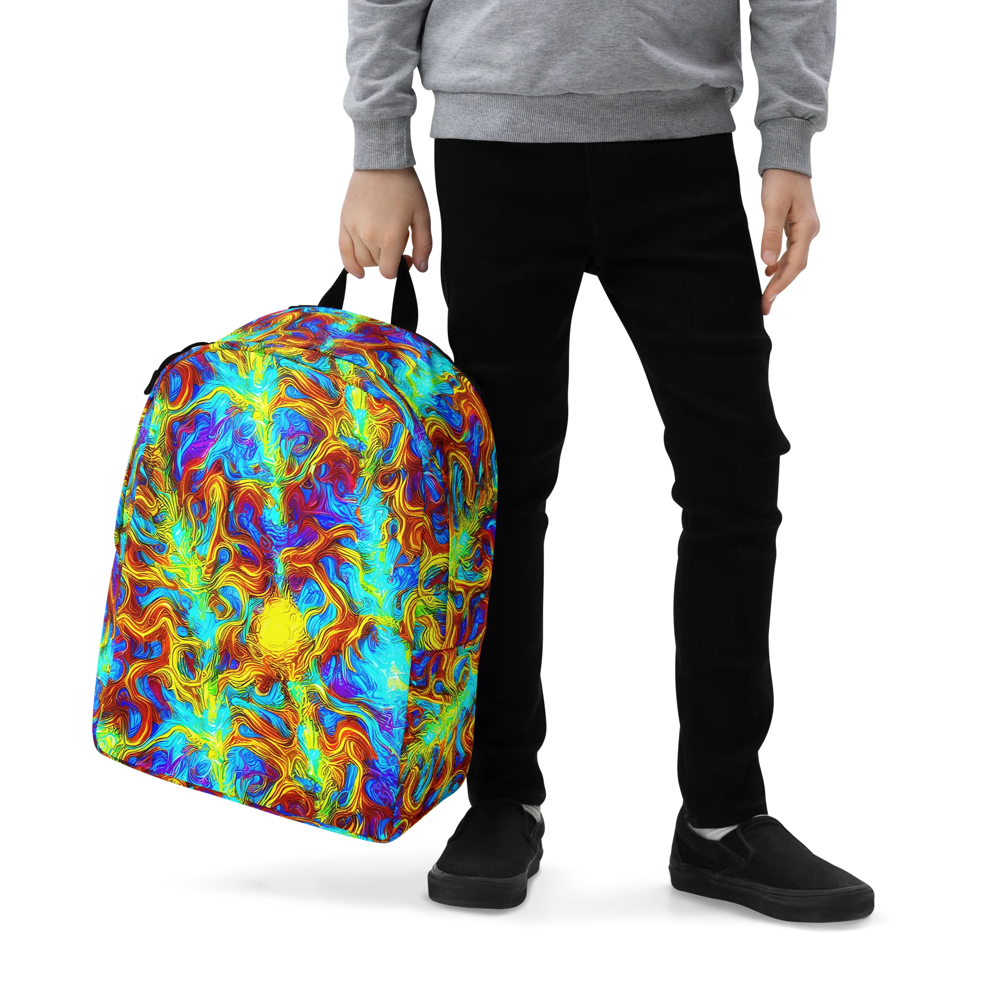 Psychic Rapids on Minimalist Backpack — Zoomed-in