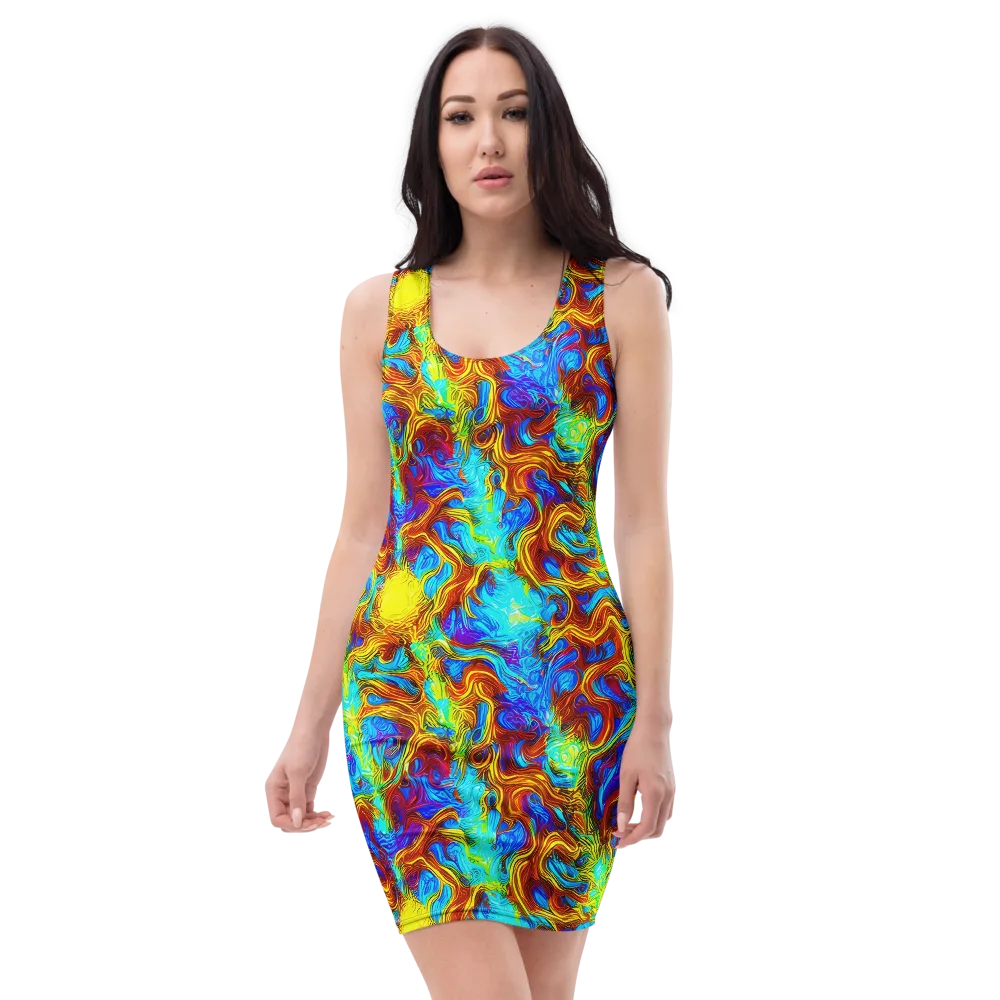 Psychic Rapids on Bodycon Dress — Front