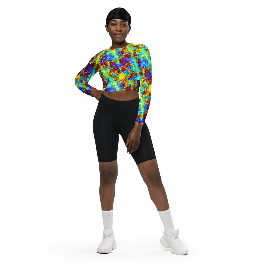 Psychic Rapids on Long Sleeve Crop Top — Front