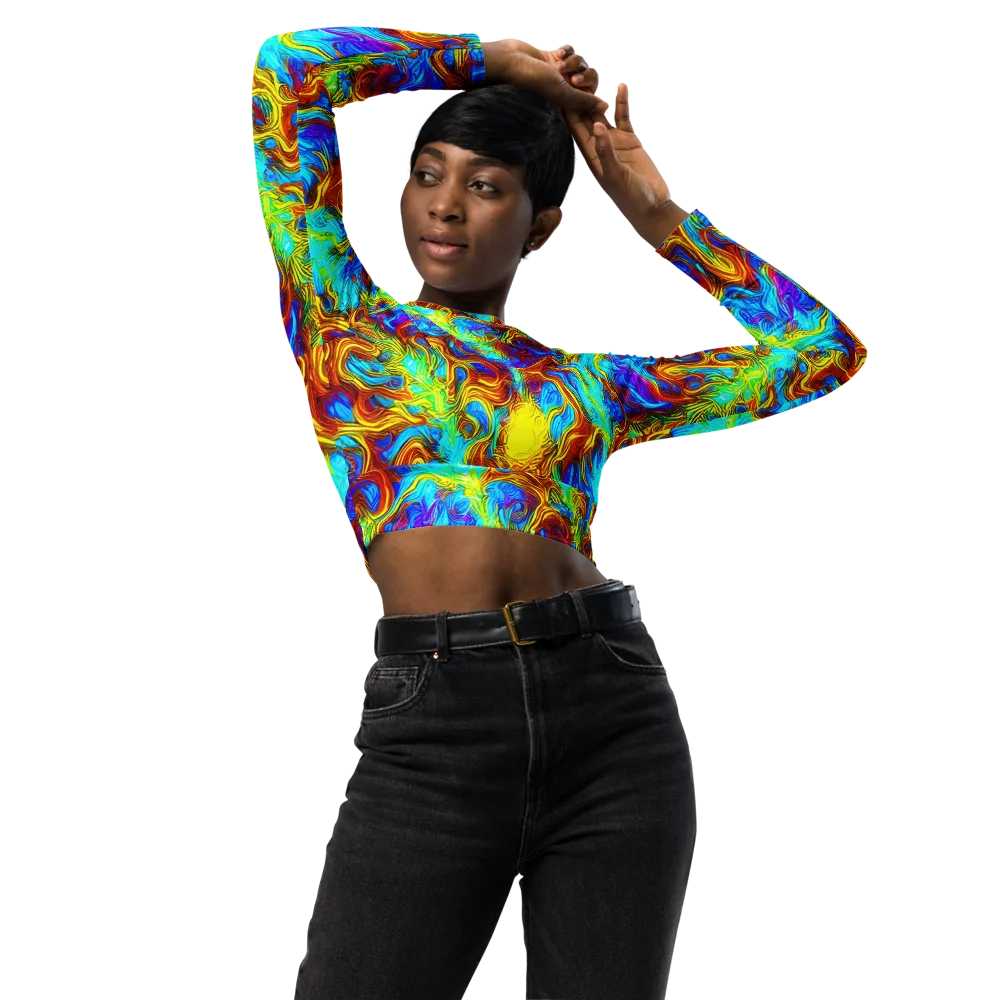 Psychic Rapids on Long Sleeve Crop Top — Front