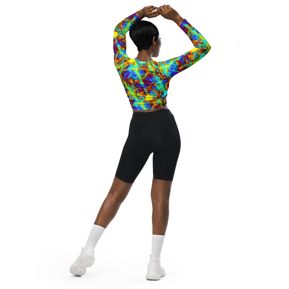 Psychic Rapids on Long Sleeve Crop Top — Back