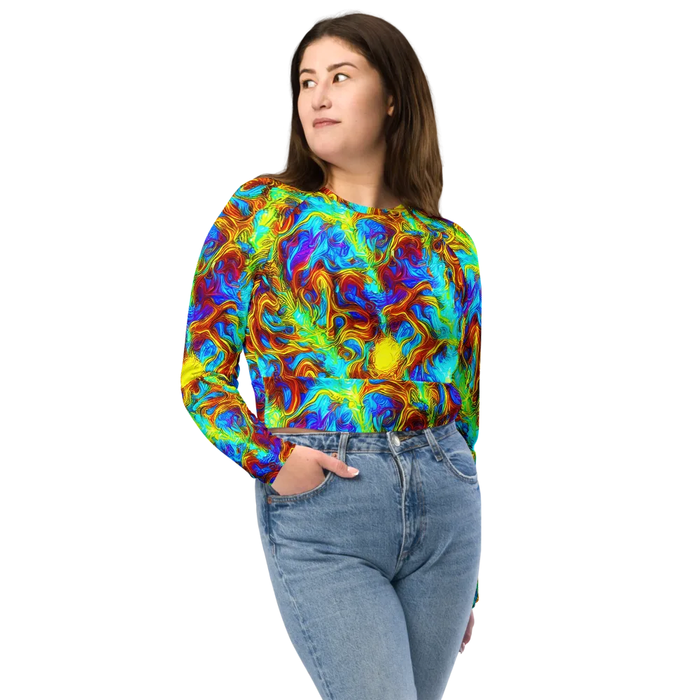 Psychic Rapids on Long Sleeve Crop Top — Front