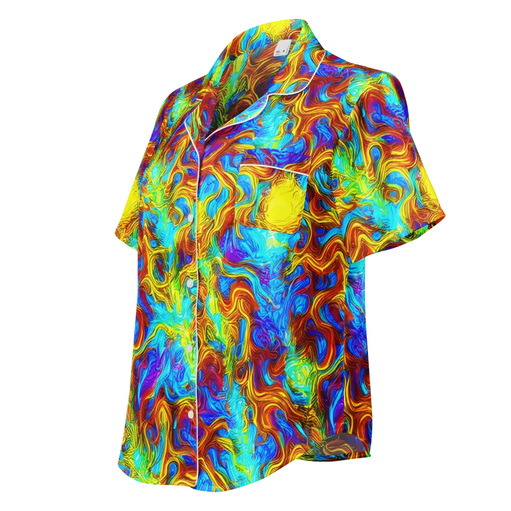 Psychic Rapids on Women's Short Sleeve Pajama Top — Left Front