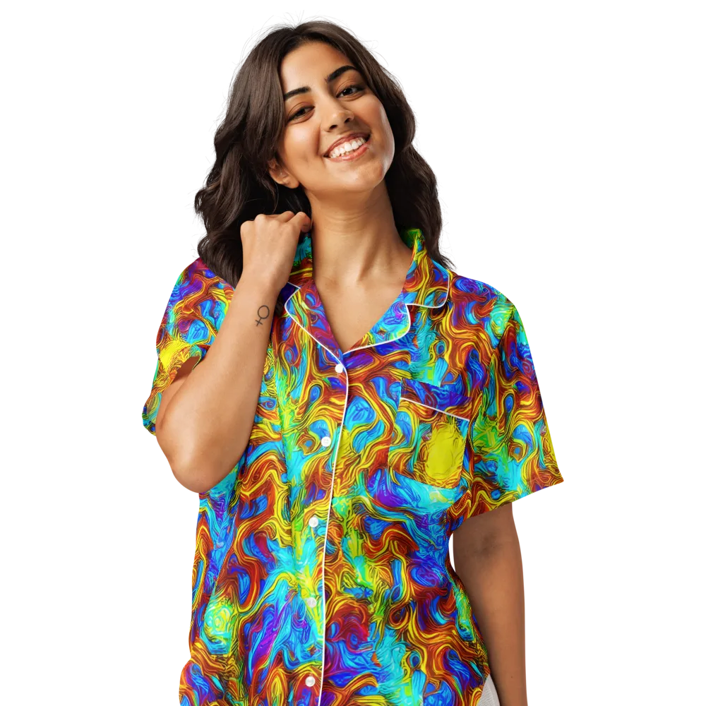Psychic Rapids on Women's Short Sleeve Pajama Top — Front