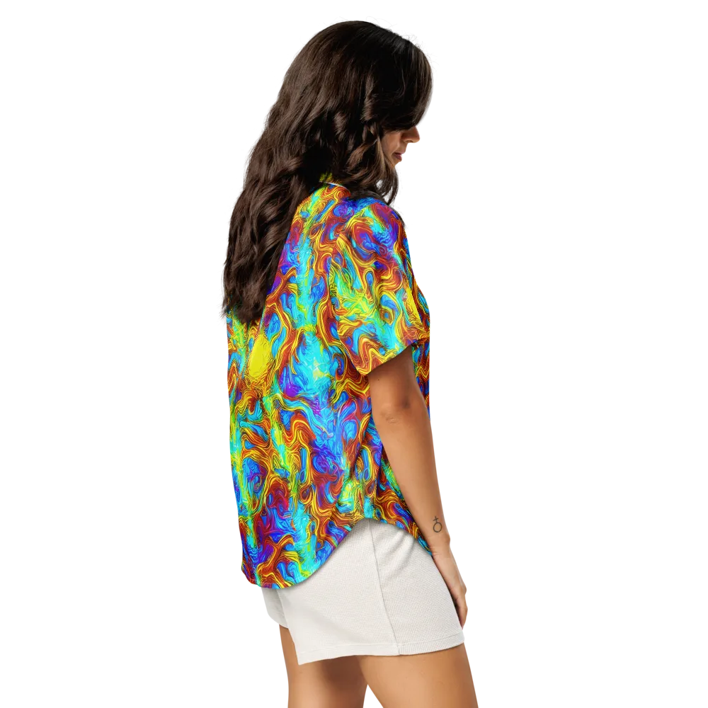 Psychic Rapids on Women's Short Sleeve Pajama Top — Right Back