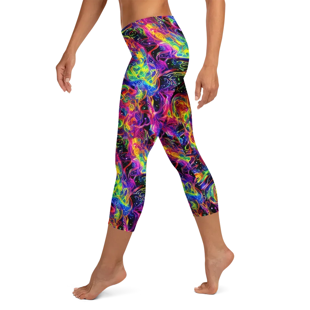 Hypercolor Dreamscape on Capri Leggings — Left