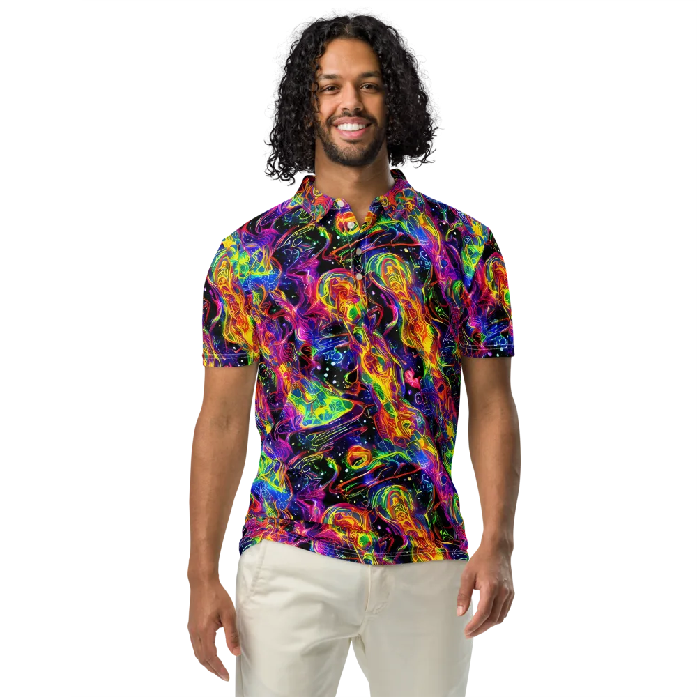 Hypercolor Dreamscape on Men's Slim Fit Polo Shirt — Front