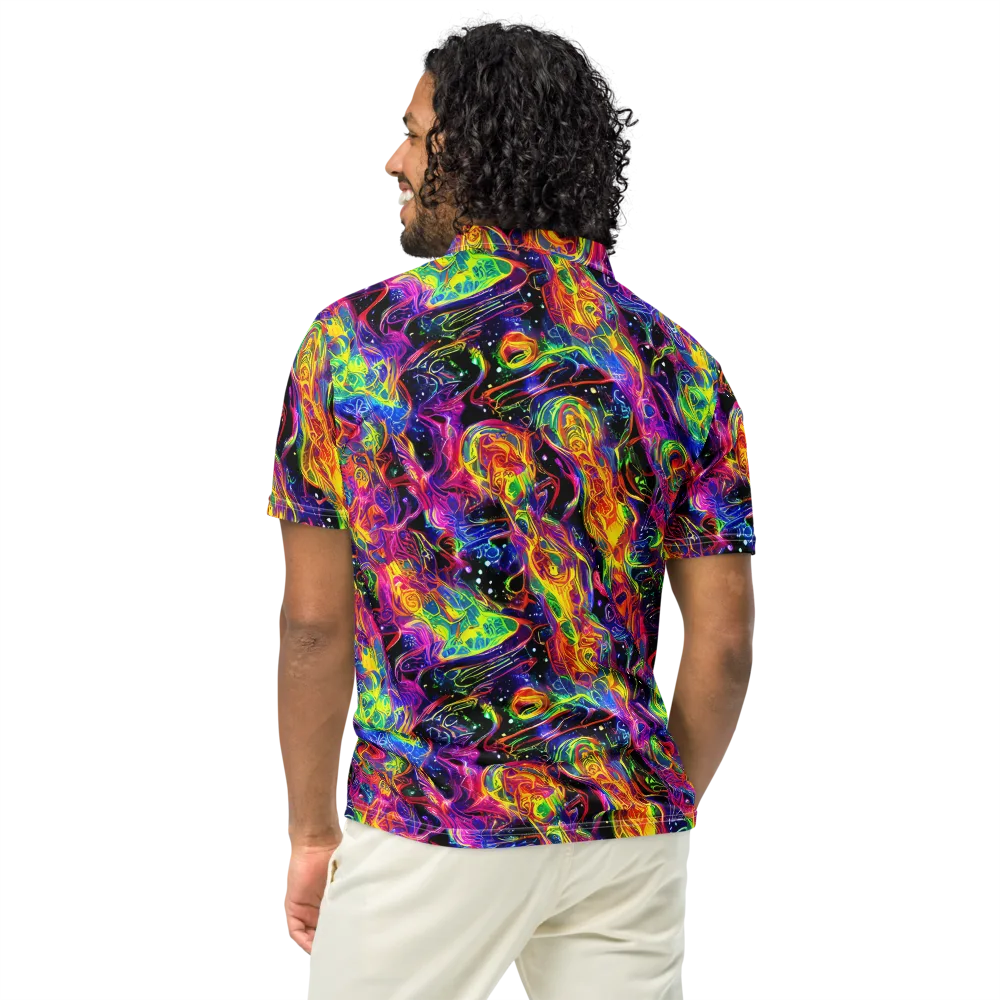 Hypercolor Dreamscape on Men's Slim Fit Polo Shirt — Back