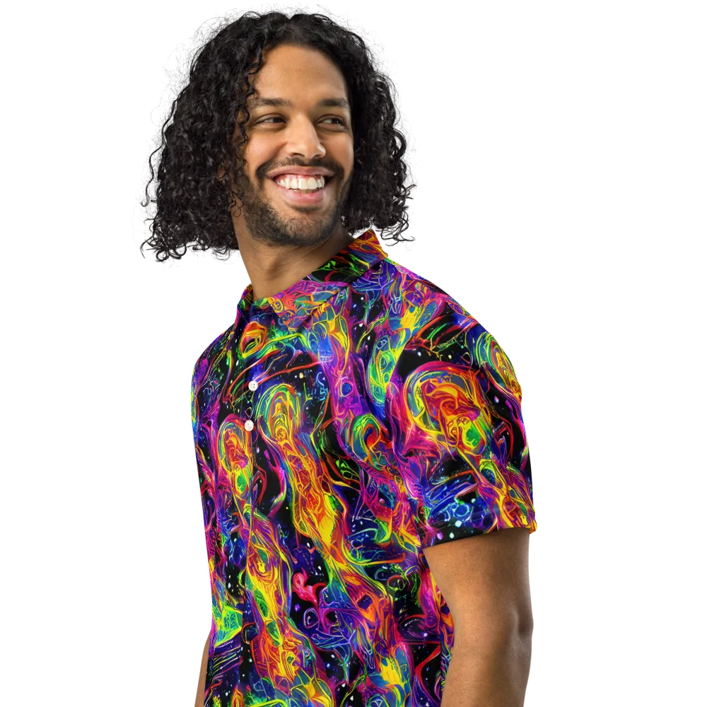 Hypercolor Dreamscape on Men's Slim Fit Polo Shirt — Left Front