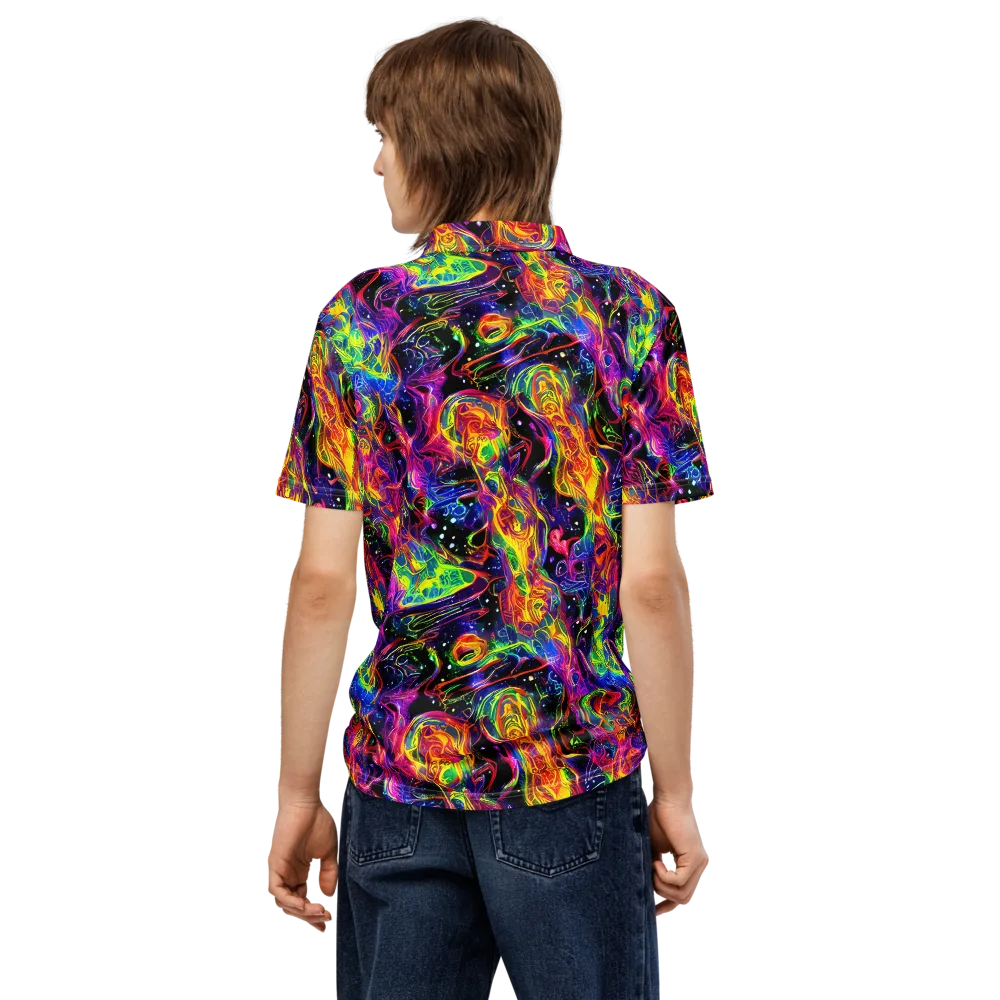 Hypercolor Dreamscape on Men's Slim Fit Polo Shirt — Back