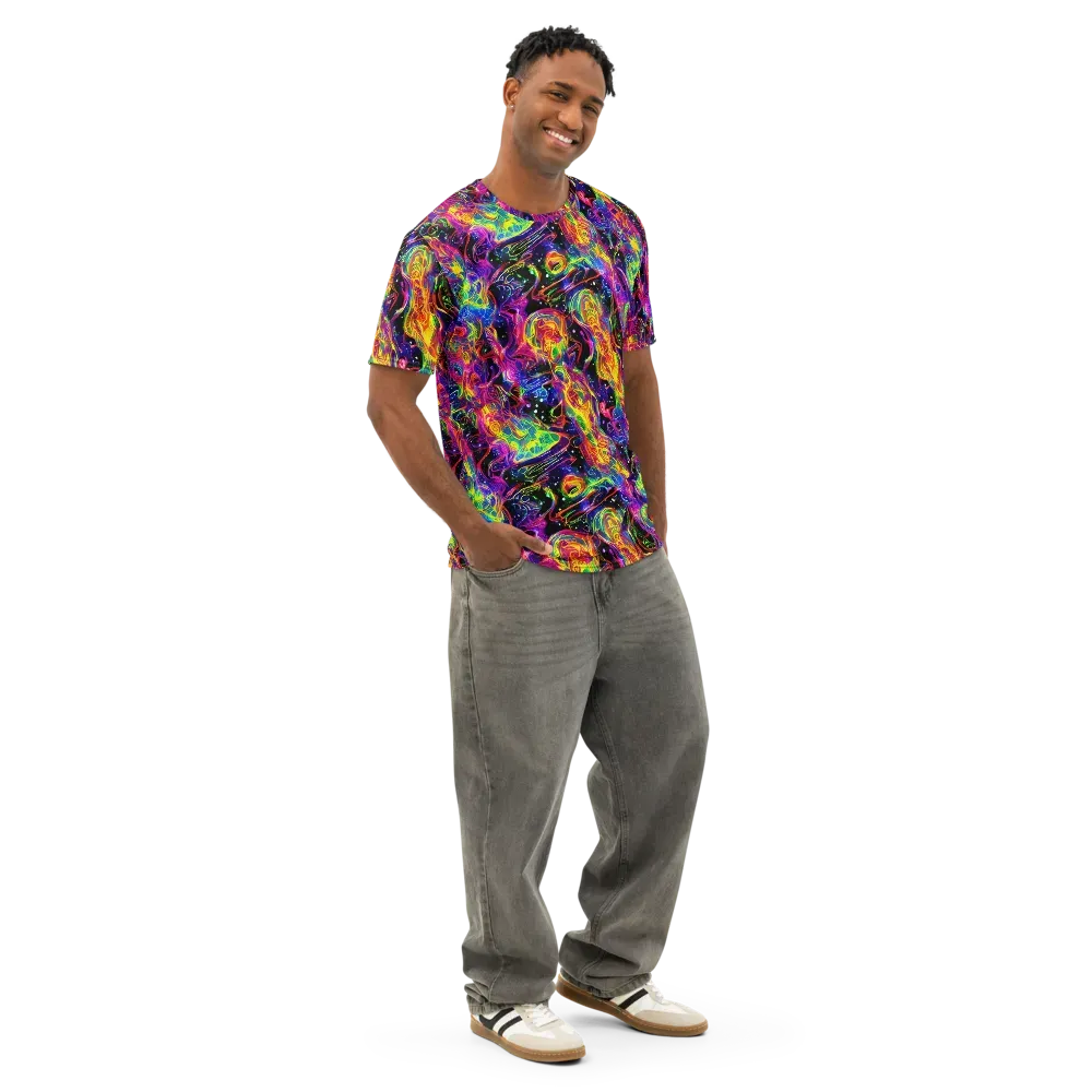 Hypercolor Dreamscape on Men's Cotton Crew Neck T-Shirt — Right Front