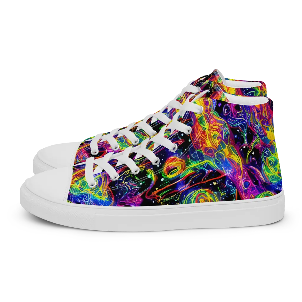 Hypercolor Dreamscape on Men's High Top Canvas Shoes — Left