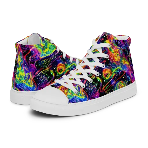 Hypercolor Dreamscape on a Men's High Top Canvas Shoes