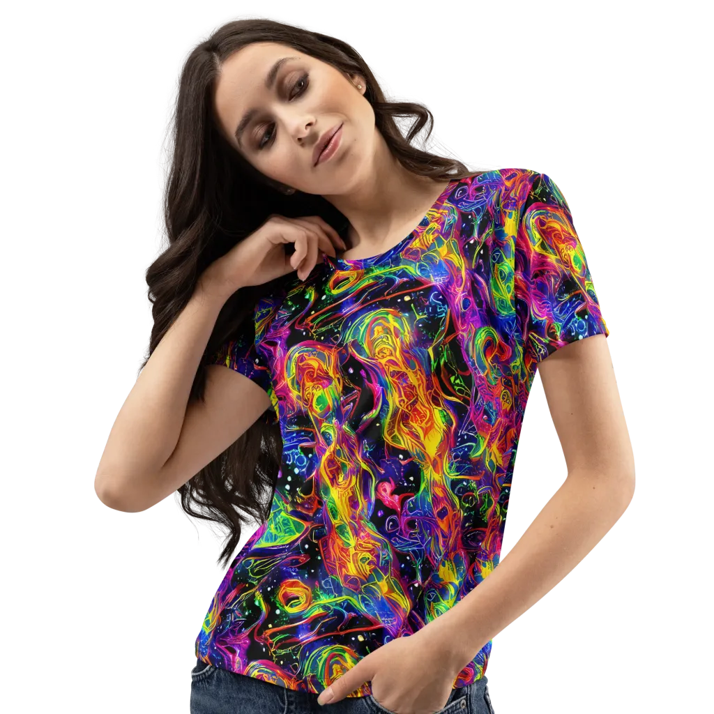 Hypercolor Dreamscape on Women's Crew Neck T-Shirt — Left Front
