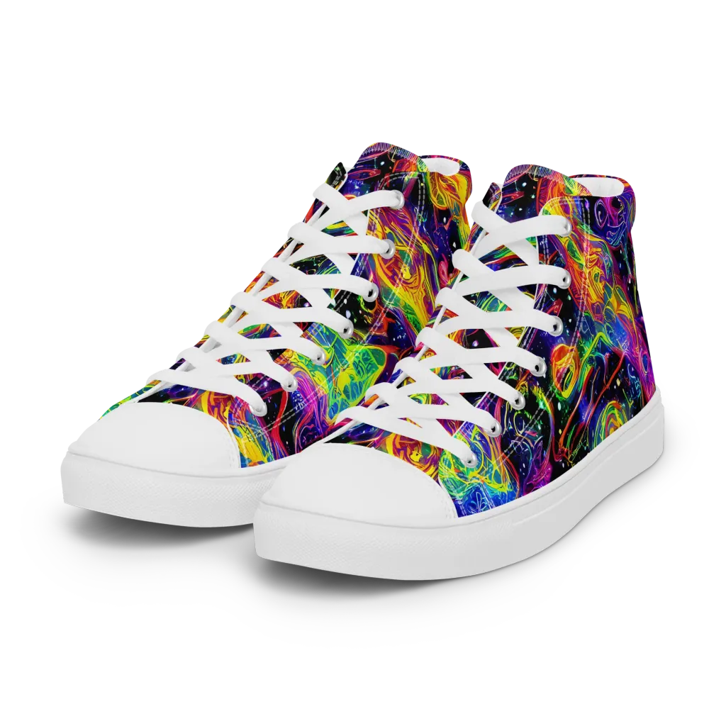 Hypercolor Dreamscape on Women's High Top Canvas Shoes — Left Front