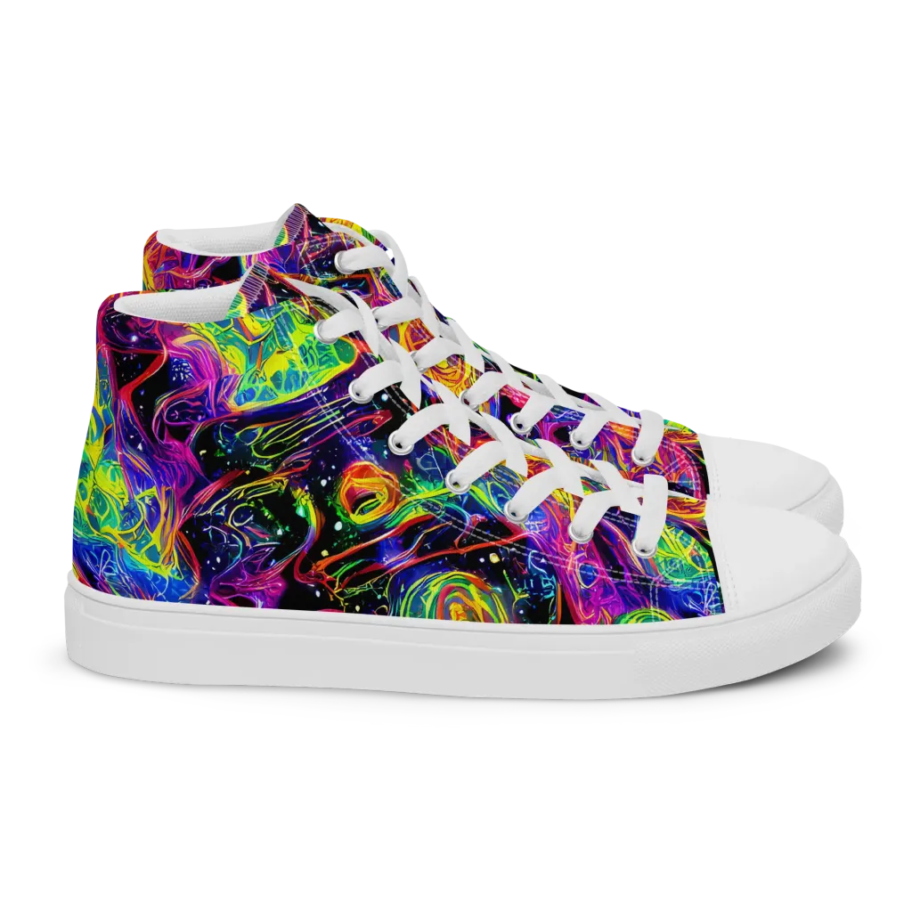 Hypercolor Dreamscape on Women's High Top Canvas Shoes — Right