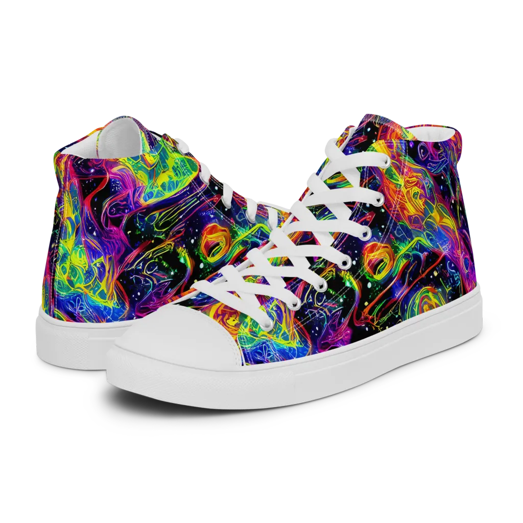 Hypercolor Dreamscape on Women's High Top Canvas Shoes — Left