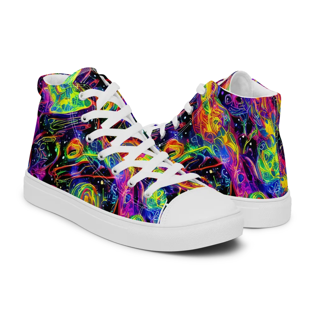 Hypercolor Dreamscape on Women's High Top Canvas Shoes — Right