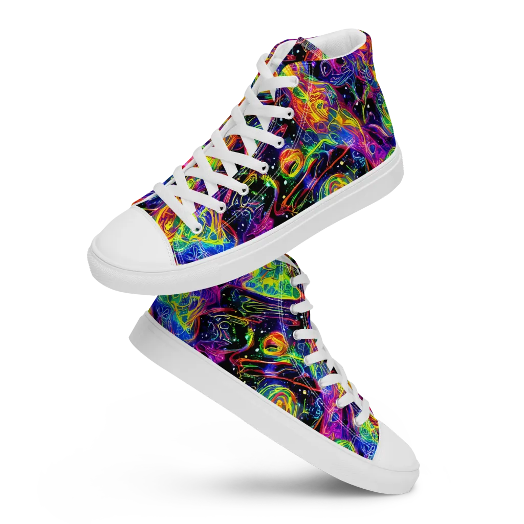 Hypercolor Dreamscape on Women's High Top Canvas Shoes — Front