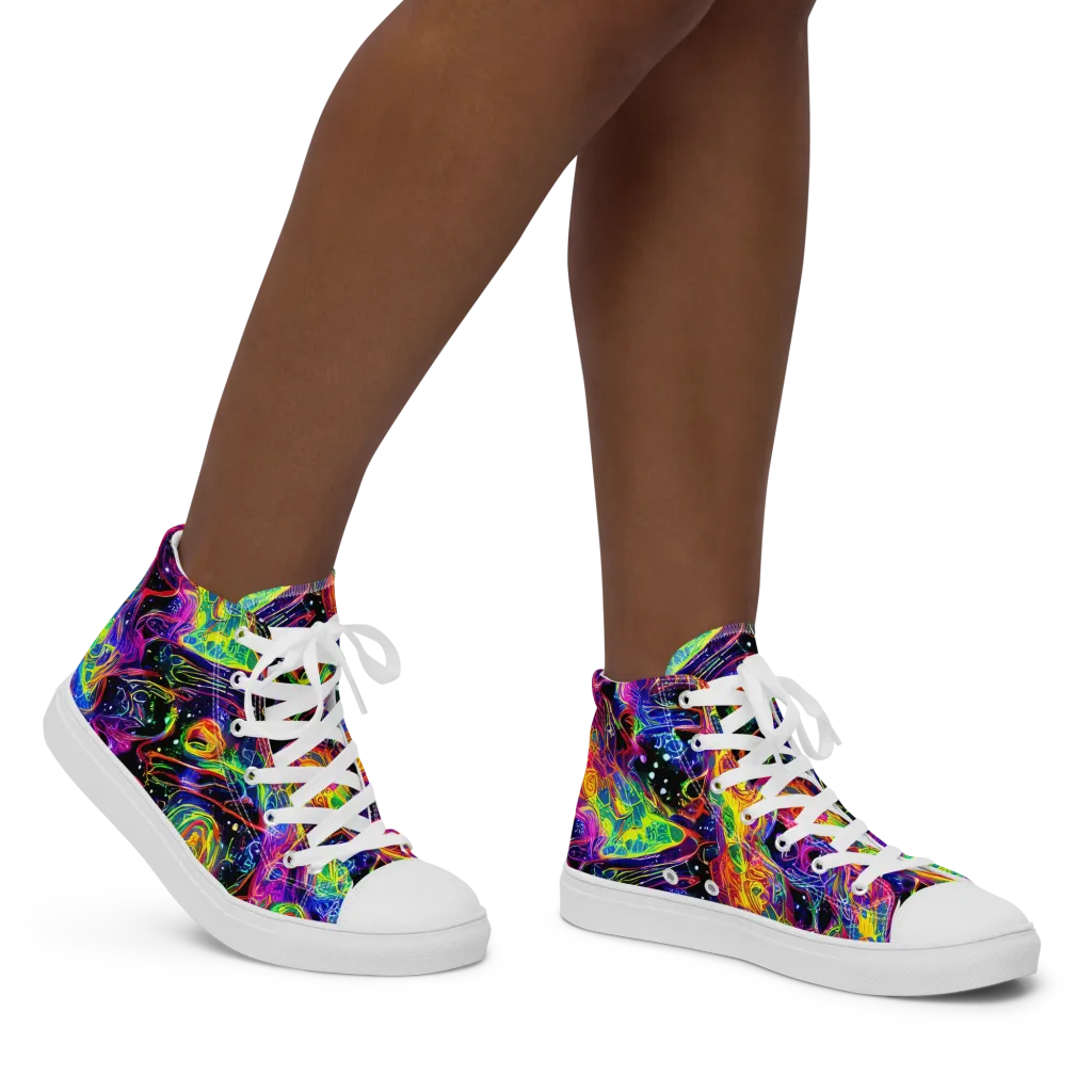 Hypercolor Dreamscape on Women's High Top Canvas Shoes — Right