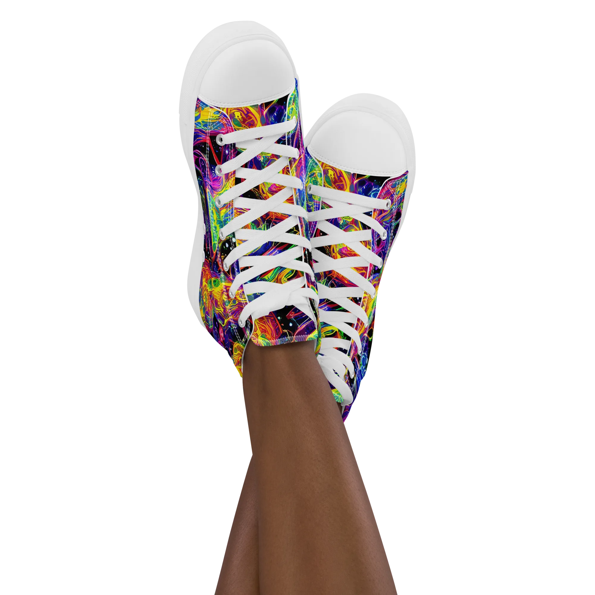 Hypercolor Dreamscape on Women's High Top Canvas Shoes — Front