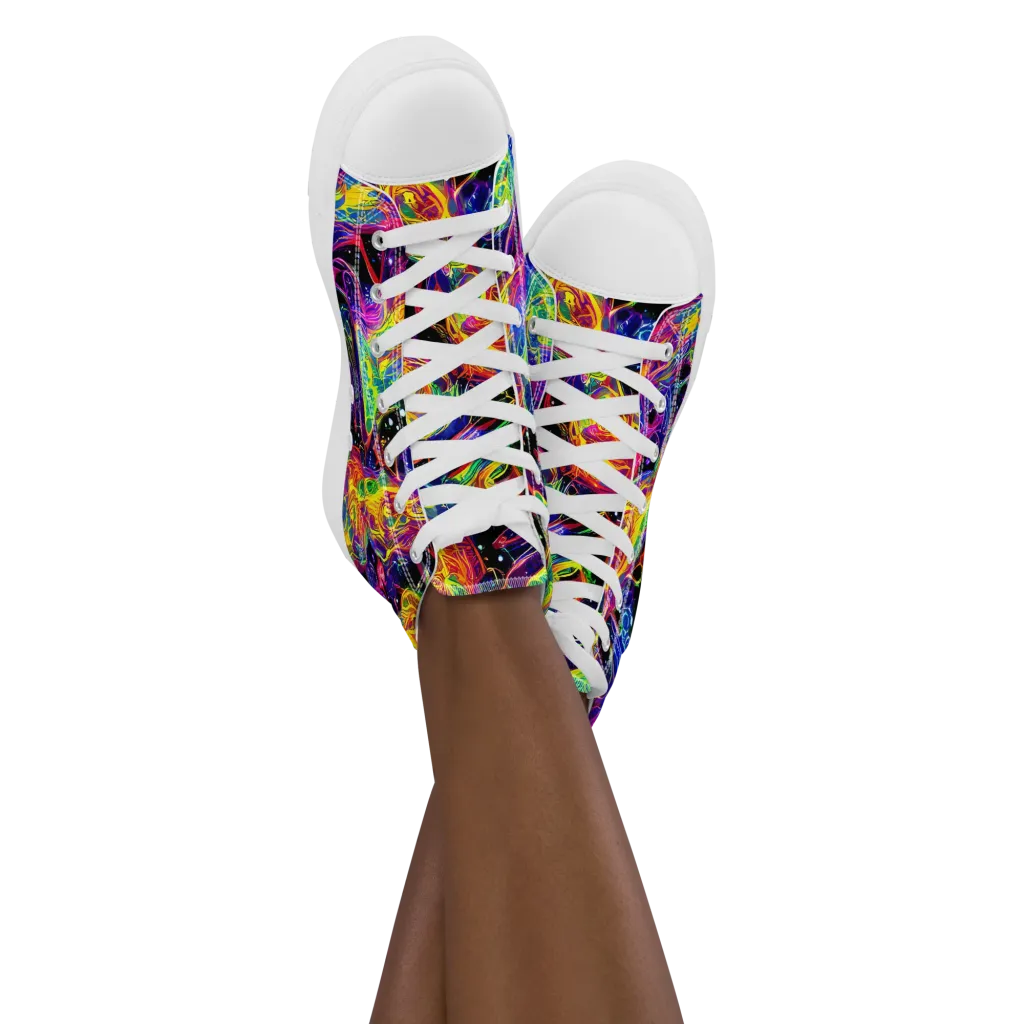 Hypercolor Dreamscape on Women's High Top Canvas Shoes — Front