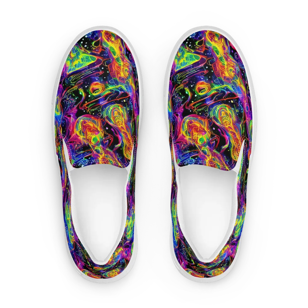 Hypercolor Dreamscape on Men's Slip-On Canvas Shoes — Front