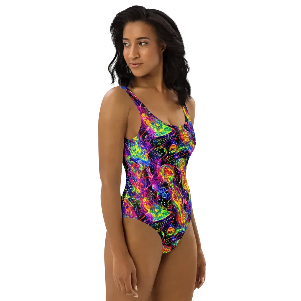 Hypercolor Dreamscape on One-Piece Swimsuit — Right