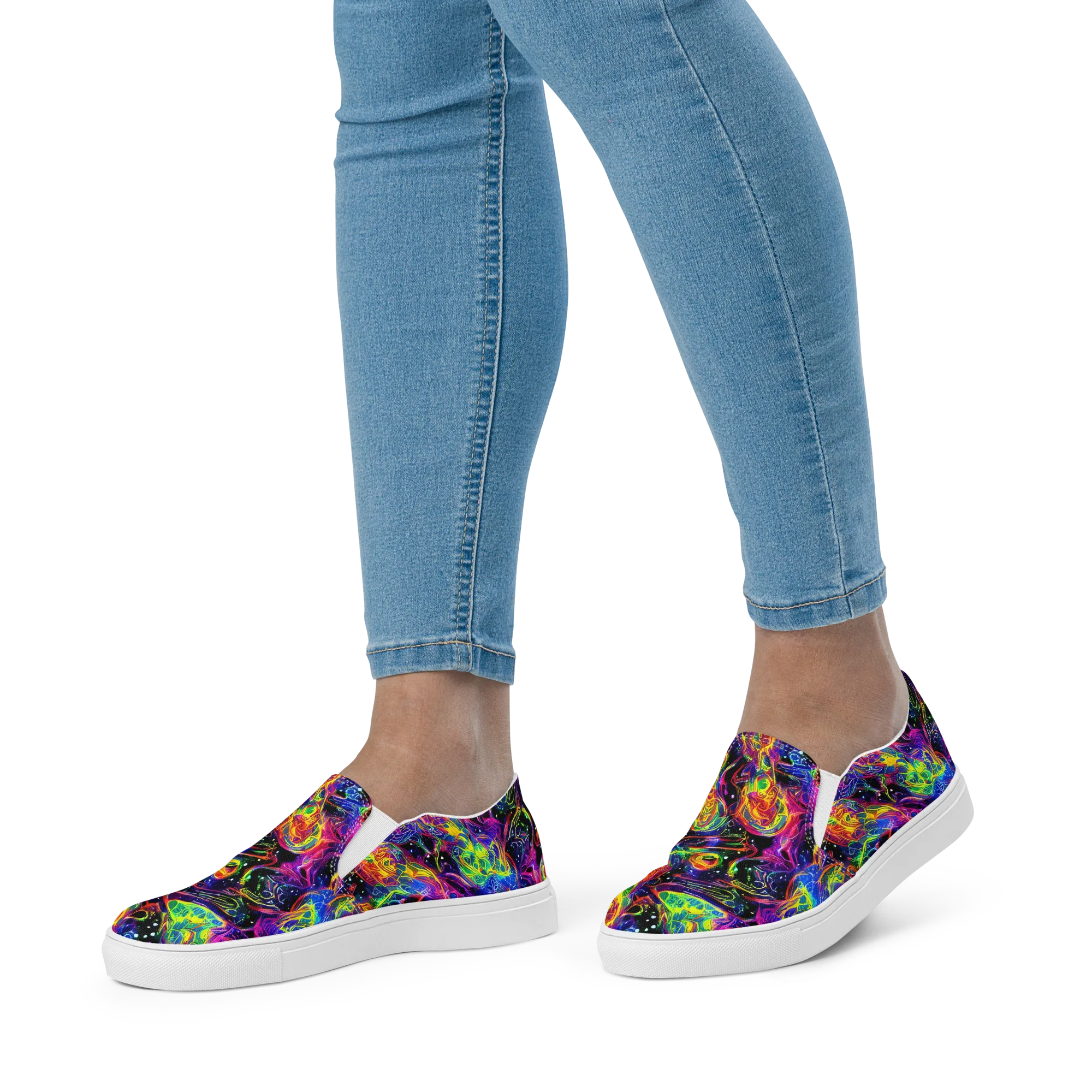 Hypercolor Dreamscape on Women's Slip-On Canvas Shoes — Front
