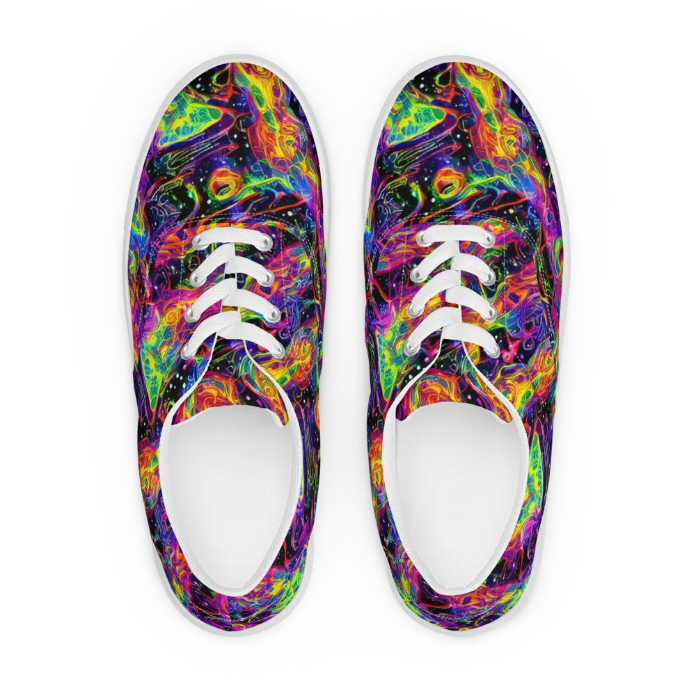 Hypercolor Dreamscape on Men's Lace-Up Canvas Shoes — Front