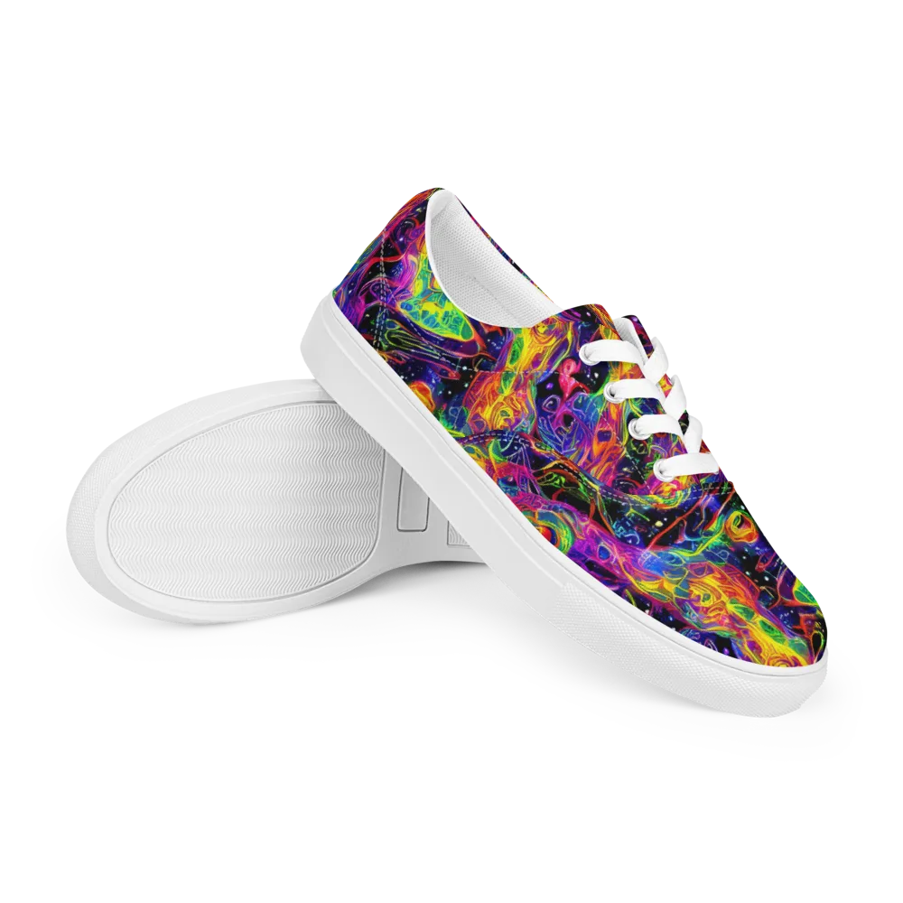 Hypercolor Dreamscape on Men's Lace-Up Canvas Shoes — Right Front