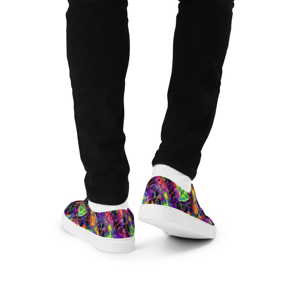 Hypercolor Dreamscape on Men's Lace-Up Canvas Shoes — Back