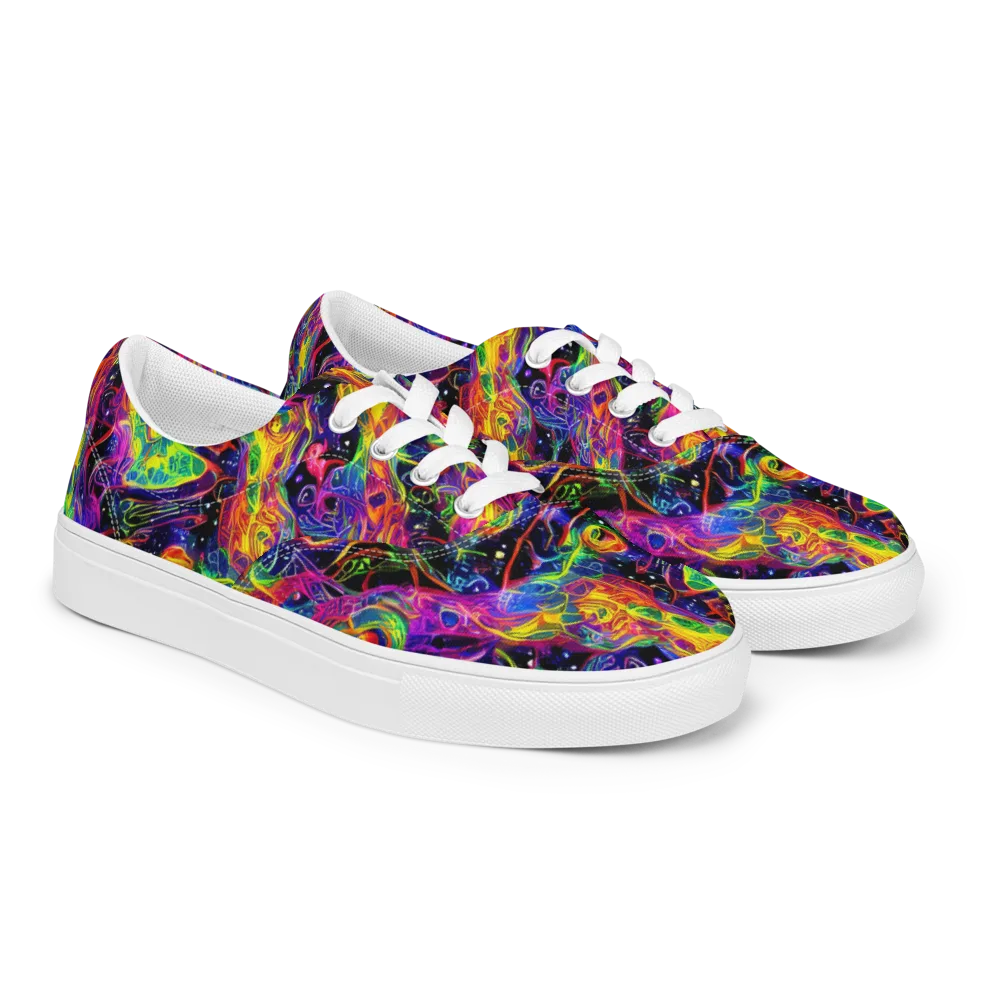 Hypercolor Dreamscape on Men's Lace-Up Canvas Shoes — Right Front